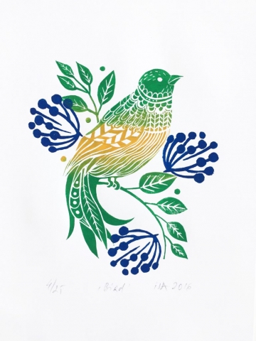 Ina Prodanova | Bird | Limited edition lino cut | 21x30cm | £35