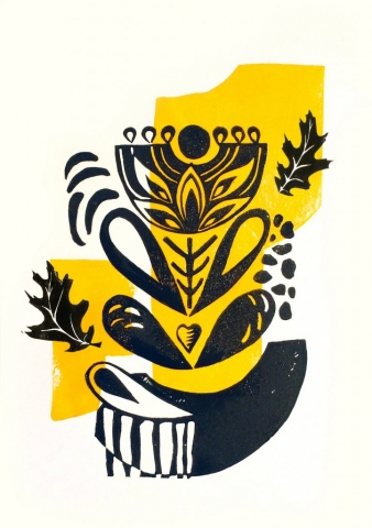 Ina Prodanova | Botanical | Limited edition lino cut | 21x30 cm | £35