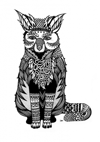 Ina Prodanova | Fox | Print reproduction of ink drawing | 21x30cm | £35