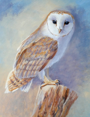 Jackie Garner | Barn Owl | Acrylic | 35x44cm framed | £480