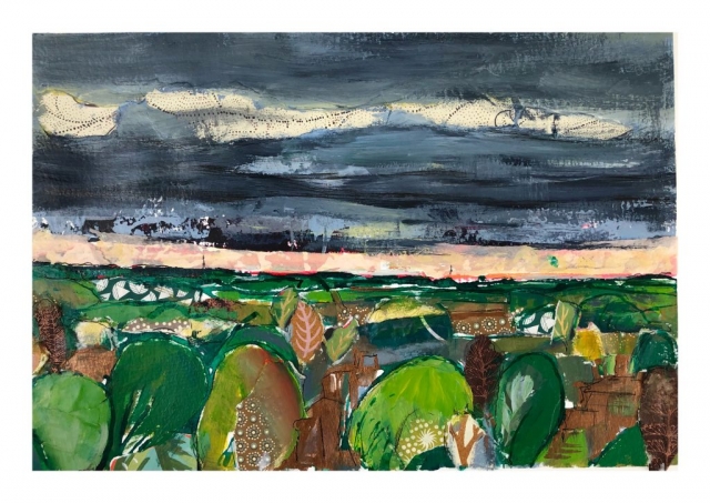 Marika Sonne | South London View in Autumn | Mixed media | 42x30cm unframed | £95