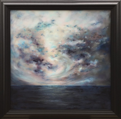 Olivia English | Indigo Up In Heaven Today | Oil on canvas | 96x96cm | £1095