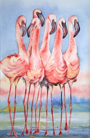 Pam Clark | Eyes Left | Watercolour | 32x42cm | £130