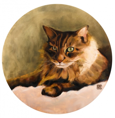 Pau Ling Yap | Thor | Oil on circular canvas | 61cm diameter | £1350 (print £280)