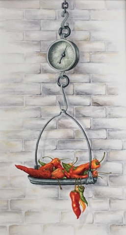 Sandra Summers | Weighed-up Chillis | Watercolour | 45x66cm | £450