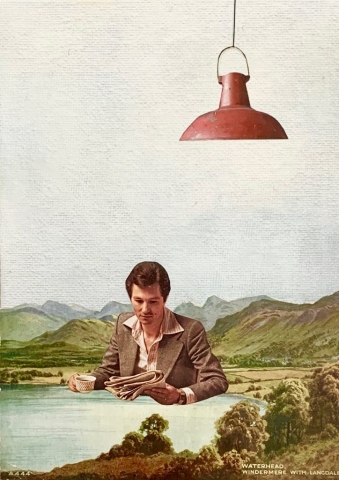 Victoria Smith | Geoffrey Left Several Things Behind | Paper collage on acrylic paint | 27x33x4cm | £265