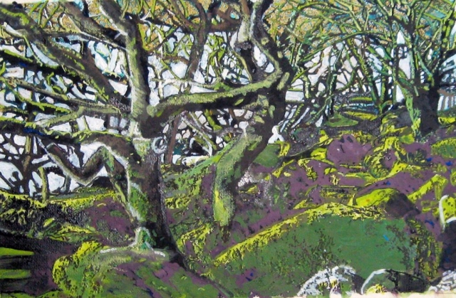 Philippa Beale | Wistman's Wood from the inside | Oil on paper | 42x57cm | £450