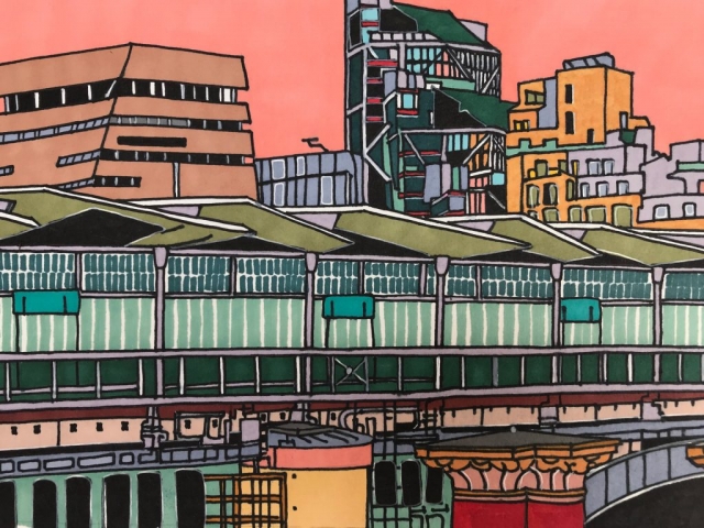 Stephanie Wilkinson | City Skyline | Promarker pen on hahnemühle fine art paper | 50x40cm | £420