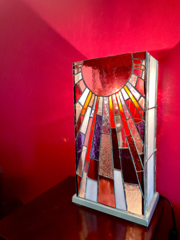 Stained glass lamp by Anne-Louise Sibley