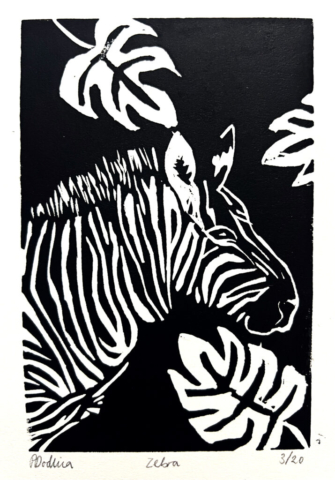 Zebra by Puja Dodhia | Linocut | £100